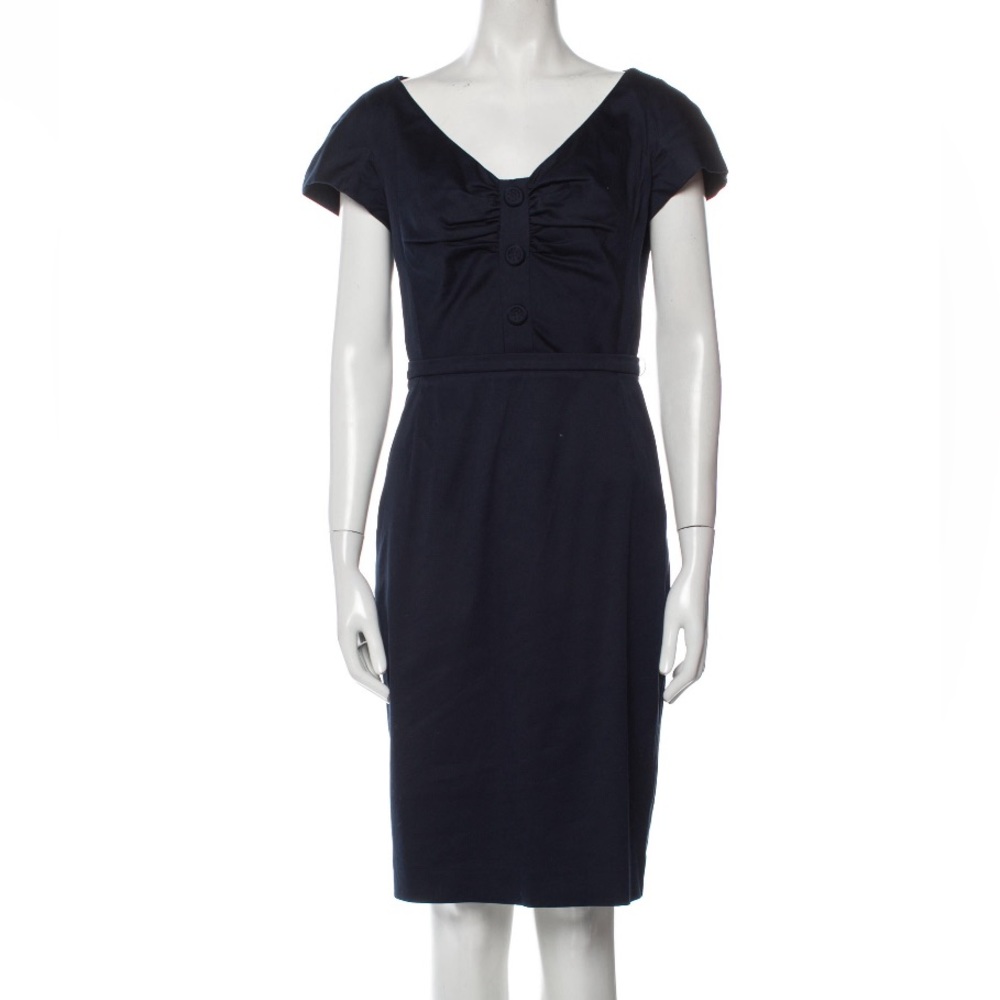Christian Dior Cotton V-neck knee length dress / US 8 EU 40